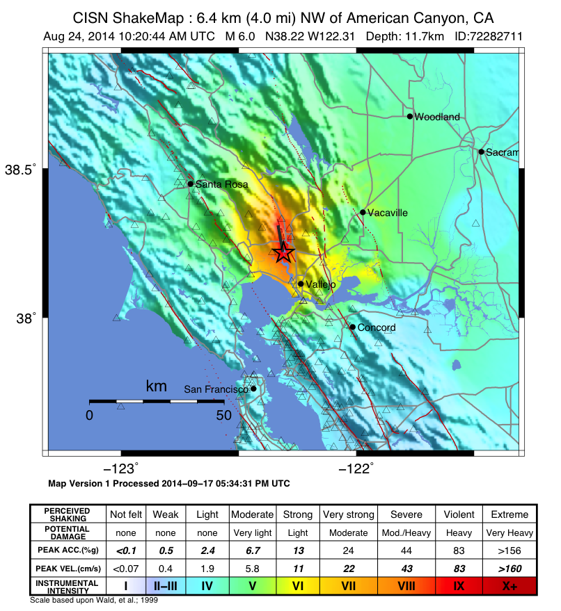 ShakeMap Napa